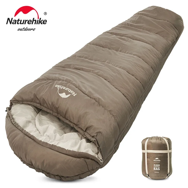 naturehike 네이처하이크 야외 캠핑 코튼 겨울 침낭, 경량 미라 침낭, MJ300 -1 ℃, MJ600 -12 ℃ 면 침낭 아웃도어 캠핑 미라 침낭 남자 여자 침낭 성인 침낭 사계절 침낭 겨울 침낭