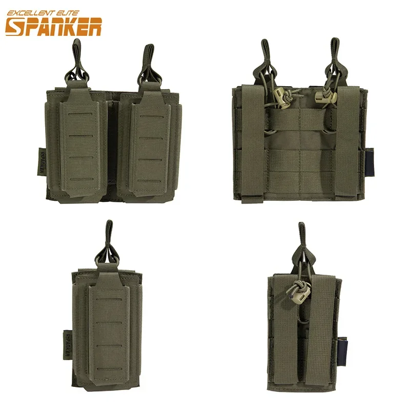 전술 Molle 탄창 파우치 거치대 오픈 탑 싱글 더블 라이플 권총 매그 캐리어, M4 M16 AK AR Glock M1911 용, 500D